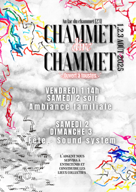 Affiche Festival Chammet dire Chammet, les 1,2 et 3 aot 2025