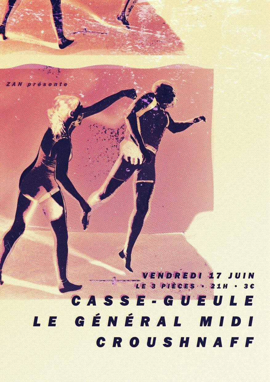 Affiche concert au 3 Pices avec Casse Gueule