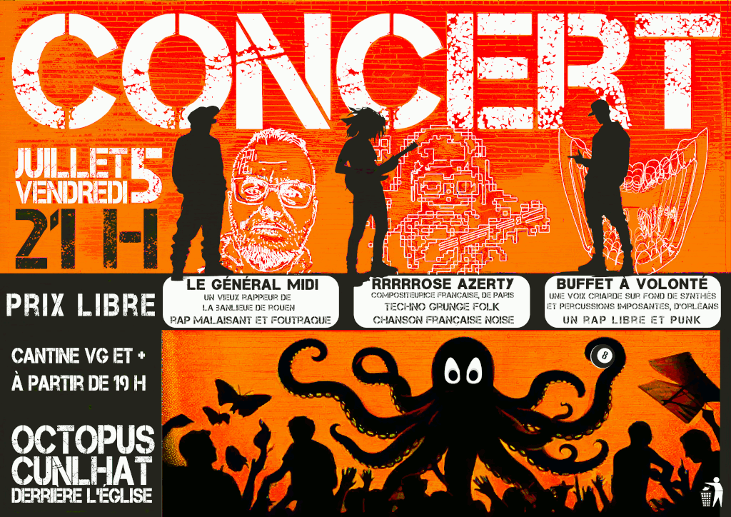 Affiche concert Octopus, Cunlhat, le 5 juillet 2024